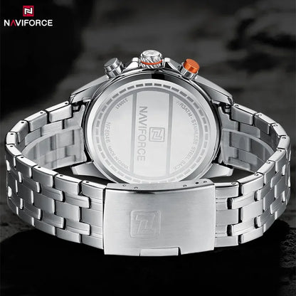 NAVIFORCE Fashion Men Watch Luxury Brand Sport Watch For Men Chronograph Quartz Wristwatch Military Waterproof Steel Band Clock