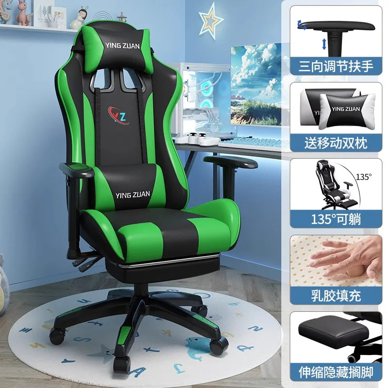 Gamingstol Datorstol Bekväm fällbar stol för gaming och LIVE Studenthem Hemmasittande ergonomi
