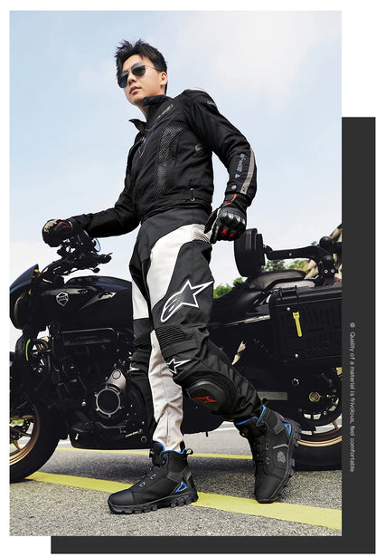 Bottes de moto professionnelles pour hommes, chaussures de course tout-terrain, équipement de moto urbaine, en cuir microfibre ultra-fin
