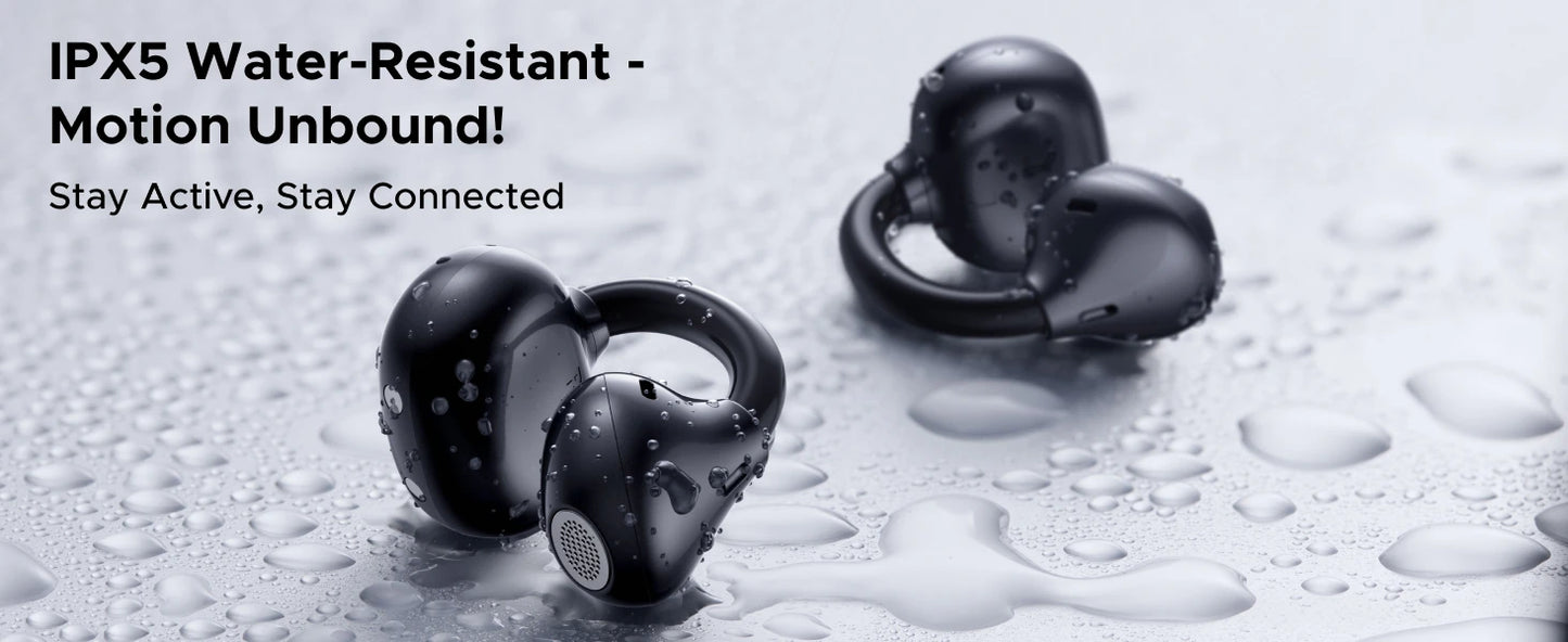 UGREEN ClipBuds Open-Ear Wireless Headphones Bluetooth 6.0 with 4 Mic Clear Call, Earbuds Clip on Earphones 30H Playtime