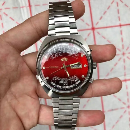 118A Store Orient automatic mechanical unisex watch with large rotating dial, fully functional stainless steel Japanese movement