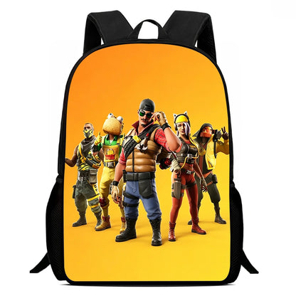 Fortnite Cartoon 15-inch Lightweight Backpack With Adjustable Shoulder Straps Kids Daily School Bag For Boys Girls Age 5-9