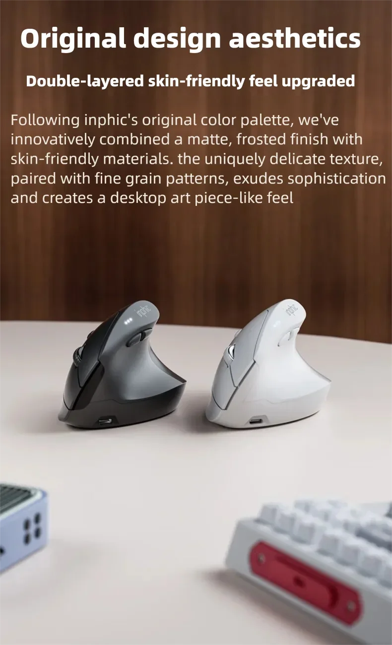 Inphic X9 PRO Vertical Wireless Mouse Type-C Fast Charging Ergonomic Silent Office Mouse For Laptop PC Computer Gaming Mouse
