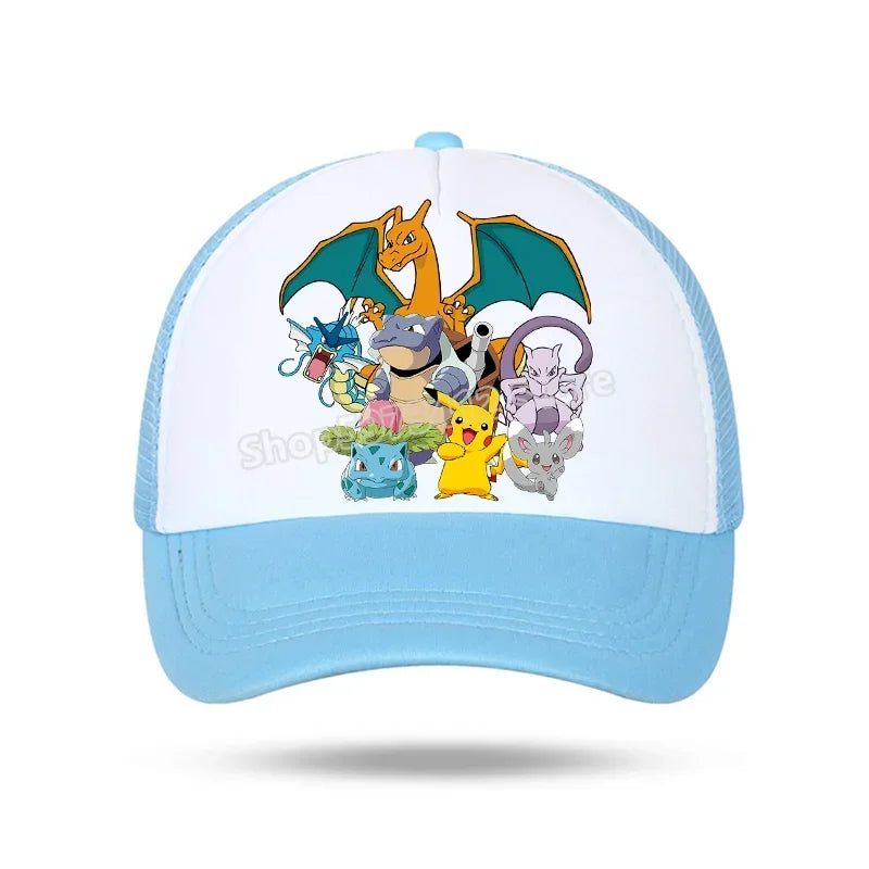 Pokémonová baseballová čepice Pikachu Charizard Gengar kreslená postavička čepice s kšiltem pro děti i dospělé letní outdoorová sportovní čepice pro chlapce ležérní módní čepice dárek