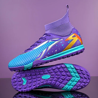 Chaussures de football pour hommes, chaussures de sport, chaussures de futsal à tige haute, chaussures de football de haute qualité pour l'intérieur, antidérapantes, pour l'entraînement en extérieur, crampons ultra-lég