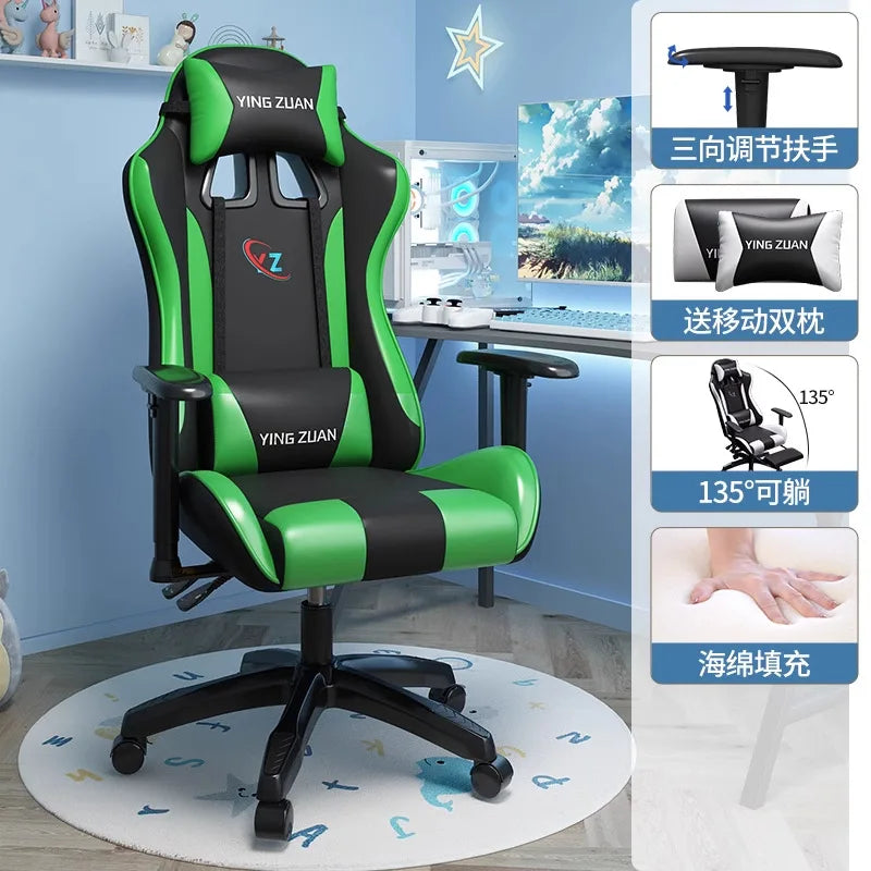 Gamingstol Datorstol Bekväm fällbar stol för gaming och LIVE Studenthem Hemmasittande ergonomi