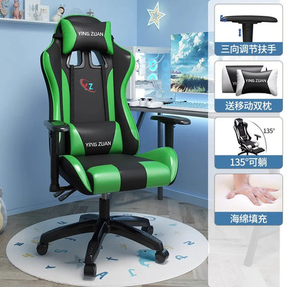 Gamingstol Datorstol Bekväm fällbar stol för gaming och LIVE Studenthem Hemmasittande ergonomi
