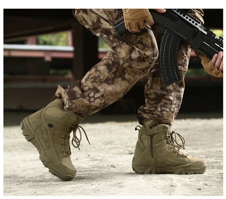 Men Tactical Boots Desert Waterproof Work Safety Shoes Hiking Shoes Ankle Men Outdoor Boots