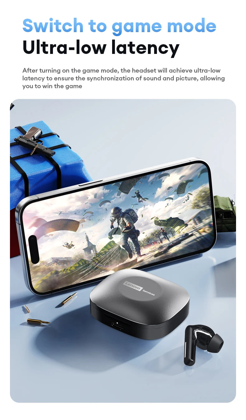 Choice Lenovo LE209 Gaming Headset Wireless Bluetooth 6.0 Sports Headset 35H Battery Life Waterproof ANC Noise Reduction Earbuds
