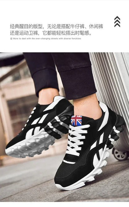 Brand Trend størrelse 46 47 48 slidstærke fitness-sneakers til mænd med støddæmpning, tyk sål og åndbare udendørs løbesko til mænd