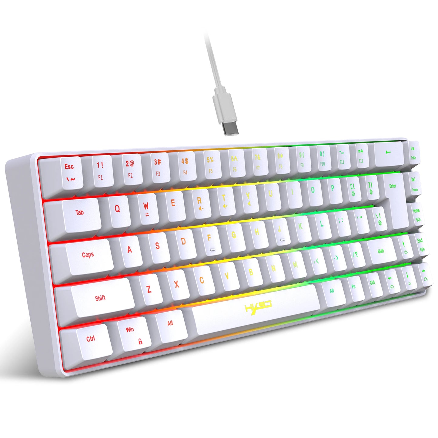 ¡Oferta destacada! Teclado gaming con cable de 69 teclas en español, retroiluminación RGB, diseño compacto al 68%, un accesorio imprescindible para profesionales de oficina y gamers