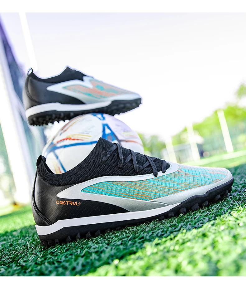 Nuove scarpe da calcio da uomo per esterno con tacchetti, traspiranti, antiscivolo, per adulti, scarpe sportive da calcio con tacchetti lunghi per allenamento, ragazzi e partite, confortevoli