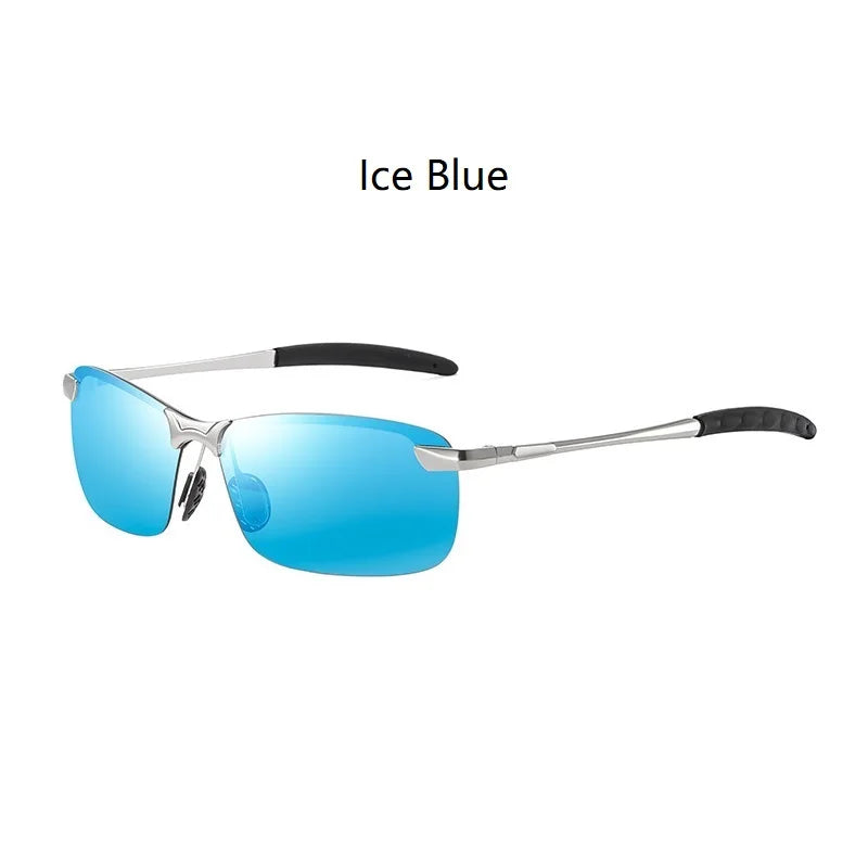 Classic Metal Men Polarized Sunglasses Fashion Driving Fishing Half Frame Retro Sun Glasses Luxury Brand Designer Eyewear UV400