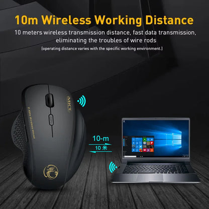 Gaming ABS Wireless Mouse Ergonomic Computer IMICE Mouse 2.4Ghz Gamer PC Optical Mouse With USB Receiver 1600 DPI For Laptop PC