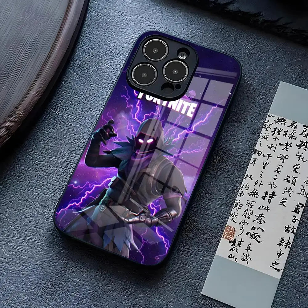 B-Battle-R-Royales-F-FortniteS Phone Case For IPhone 17 Pro Max 15 Pro 14 12 11 13 Mini X XR XS 16 Plus SE Glass Cover
