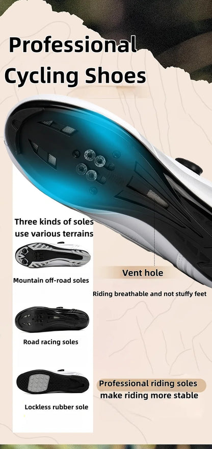 Zapatillas de ciclismo de montaña para hombre MTB, transpirables, antideslizantes, de alta dureza, aptas para carreras en carretera al aire libre y rutas de montaña off-road 37-46