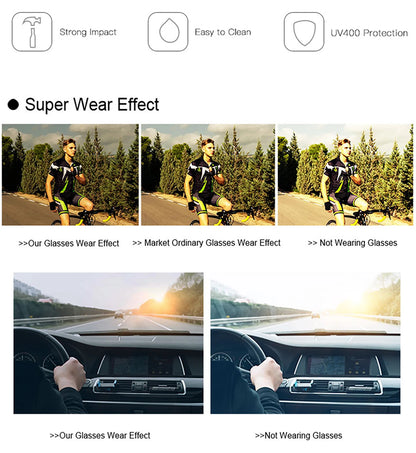 3-PACK Trendiga Outdoor Tactics-sportglasögon för män och kvinnor – cykelglasögon, bilkörning, camping, resor – färgglada skyddsglasögon