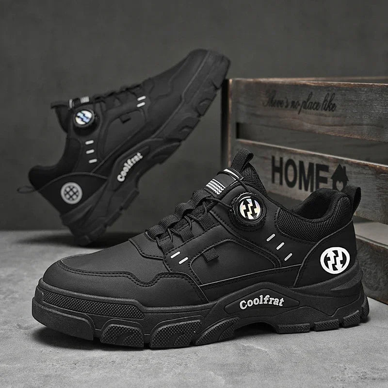 Nouvelles chaussures basses pour hommes, à boucle rotative, sportives, décontractées, tendance, d'extérieur, imperméables, chaussures de travail, semelle EVA, caoutchouc, Zapatillas Hombre