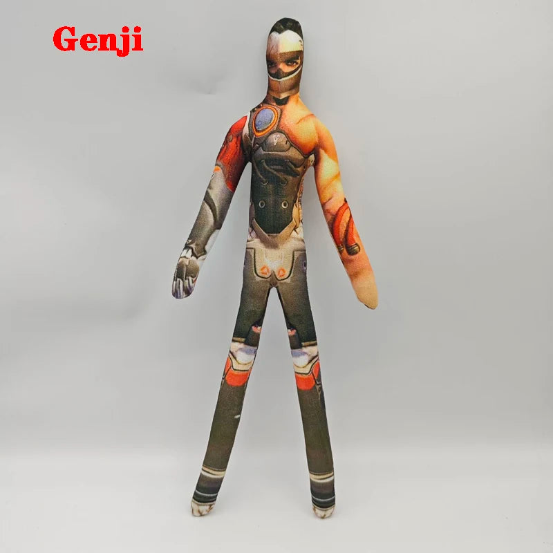 Peluche action figure anime gaming Overwatch D.Va / Doomfist / Genji / Widowmaker da 26cm, corpo flessibile con filo metallico, varie pose