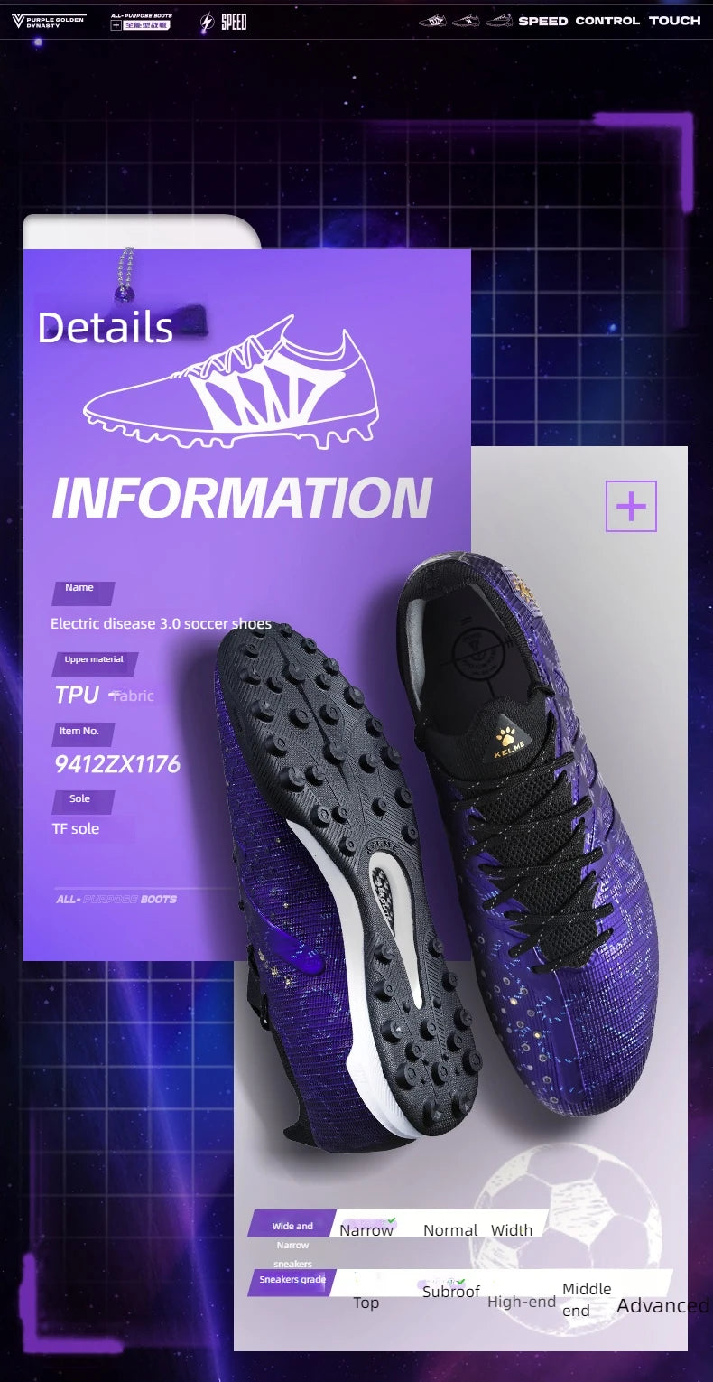 KELME Fußballschuhe für Erwachsene, Herren Disease Electric 3.0, kurze Stollen MG, professionelle Spiel- und Trainingsschuhe, atmungsaktiv