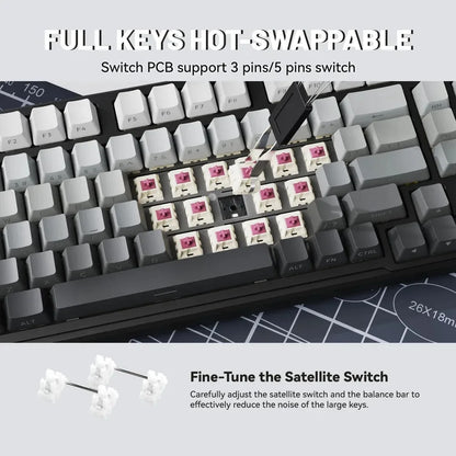 X98 Attack Shark Gaming Keyboard Wireless with Numeric Keypad,102Keys Hot-Swap RGB PBT Keycaps,4000mAh Battery,Support PC/Laptop