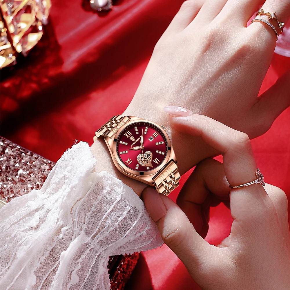 POEDAGAR Top Luxury Woman Watches Waterproof Luminous Date Stainless Steel Women's Quartz Wristwatch Elegant Dress Ladies Watch