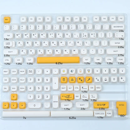 KBDiy KOA  Profile PBT Honey Milk Keycaps Russian Korean Japanese 137 Keys Caps for Mechanical Keyboard Keycap MAC for MX Switch