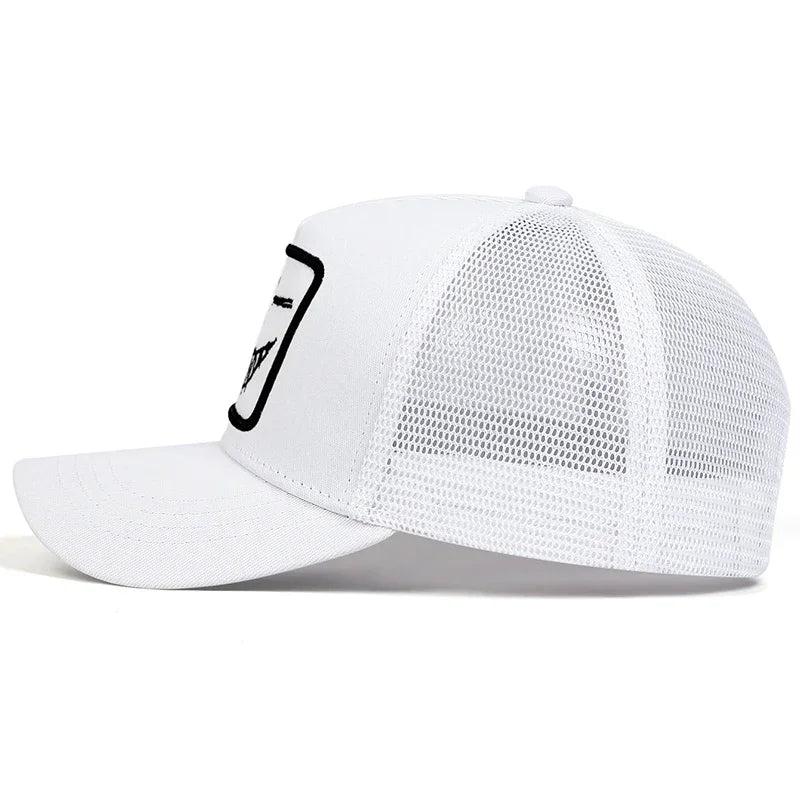 Casquettes de baseball unisexes X à broderie « visage souriant avec dents » – Casquettes de protection solaire pour le printemps et l'été, à porter en extérieur, ajustables, style « trucker » décontracté