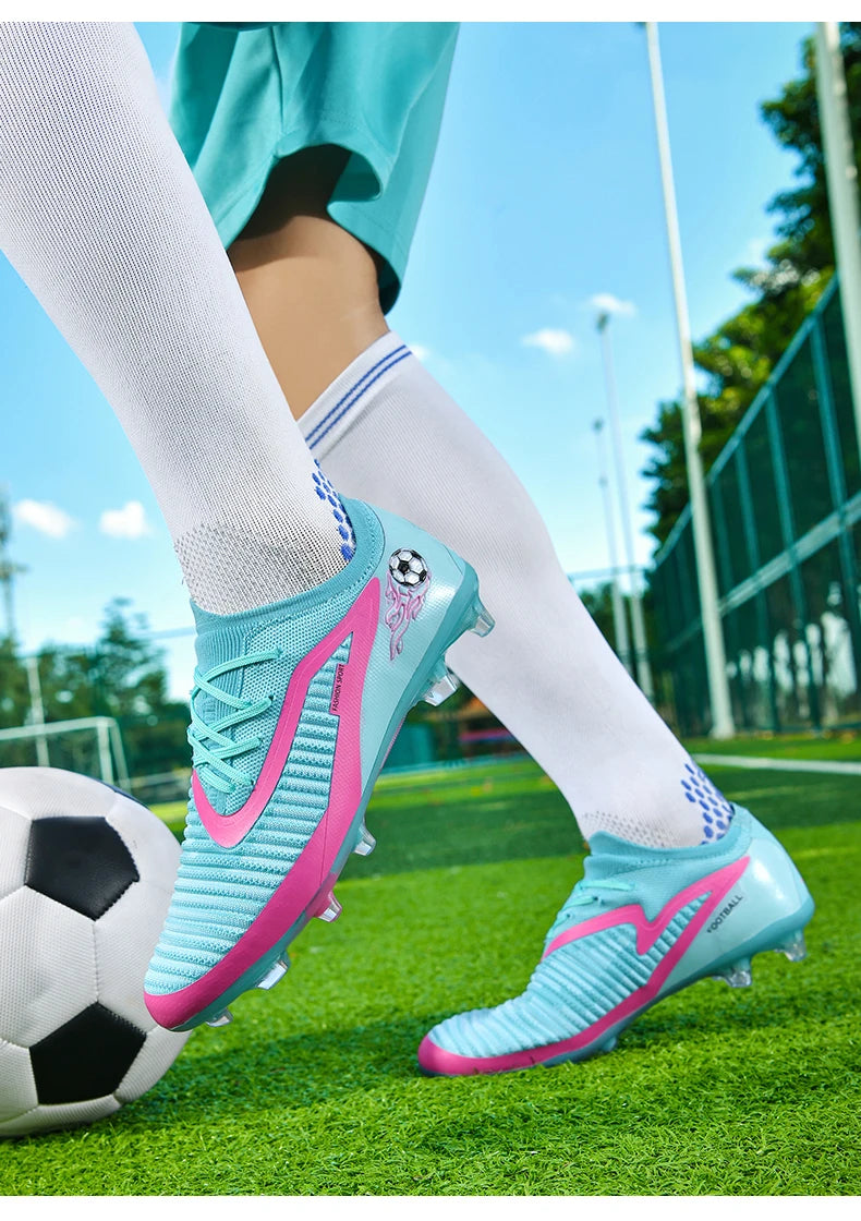 New Men Football Boots Sport Soccer Shoes Outdoor Cleats Adult Non Slip Boys Long Spikes Training Breathable Match Comfortable