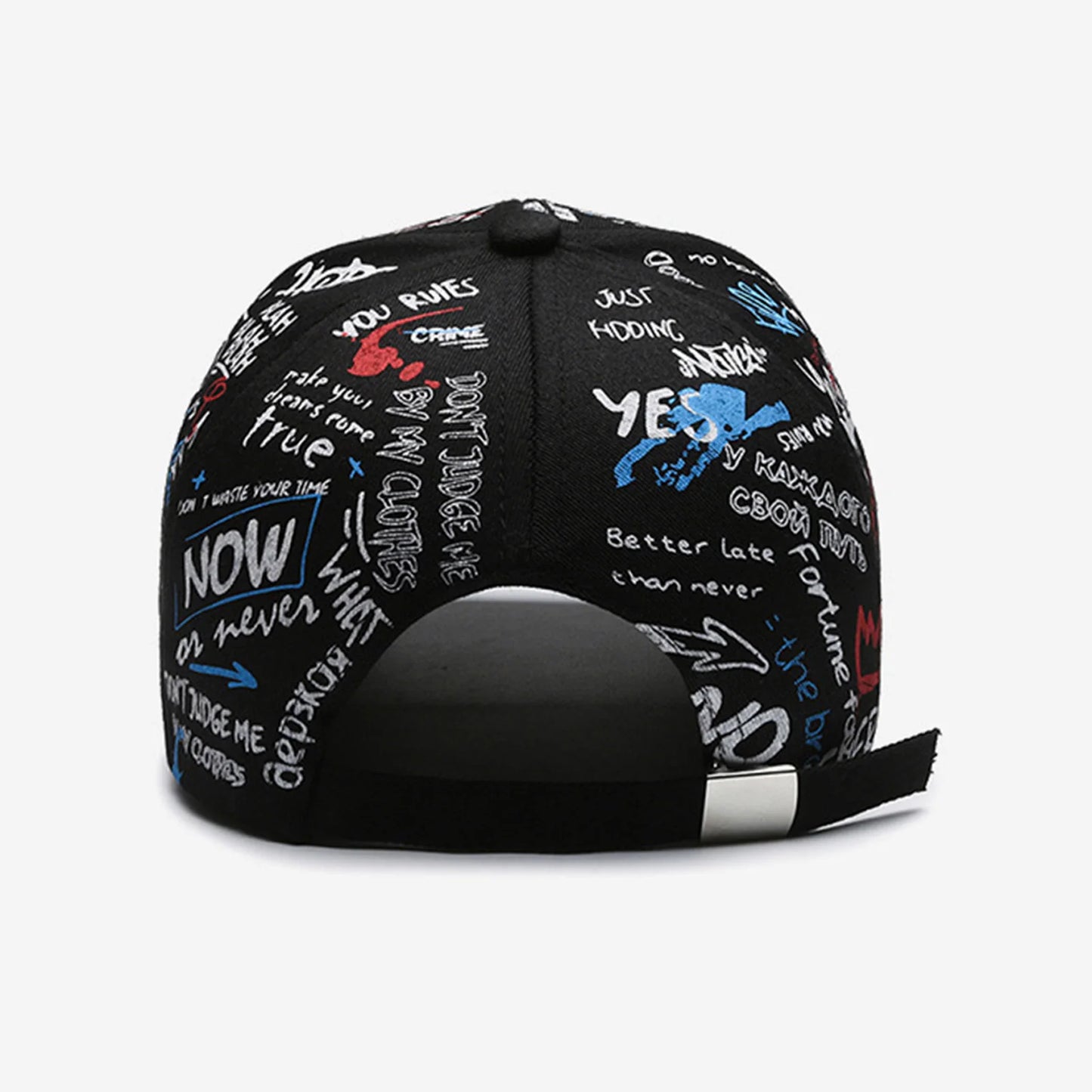 Graffiti Print Baseball Cap Adjustable Sun Protection Breathable Hat for Outdoor Activities Fishing Camping