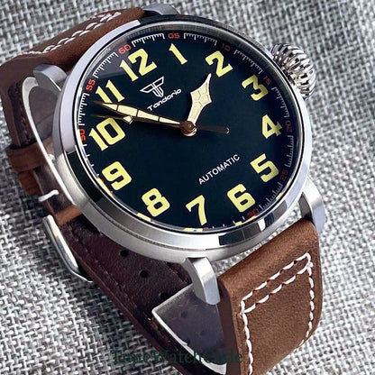 Tandorio 47mm NH35 Diver Men's Automatic Watch CUSN8 Solid Bronze or 316L Steel Case 10ATM Sapphire Crystal Black Dial