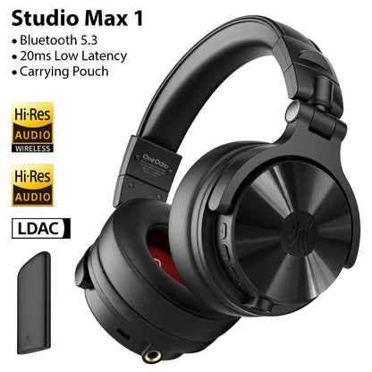 Oneodio Studio Max 1/2 Bluetooth 6.0 Headphones Wireless DJ Headset 9ms Ultra Low Latency Studio Monitor Headphones Hi-Res LDAC