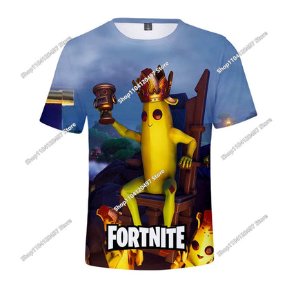 Kinder-Sommer-T-Shirt Battle Royale Fortnite Hero Victory 3D-T-Shirt – Shirts für Jungen, Mädchen und Babys