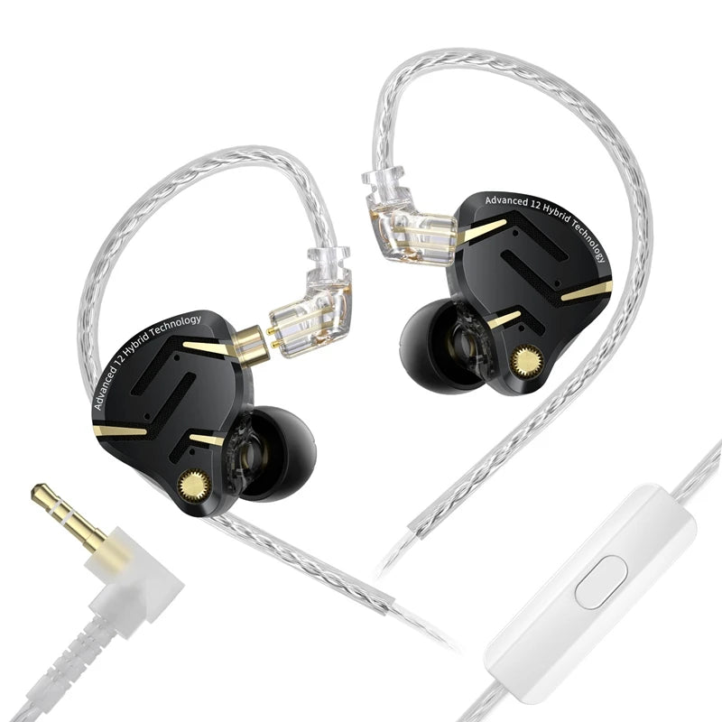 KZ ZS12 PRO 2 Flagship-Grade Super-Linear Hybrid IEM Earphones HiFi Bass In Ear Headphones Esports Gaming Headest Wired Earbuds