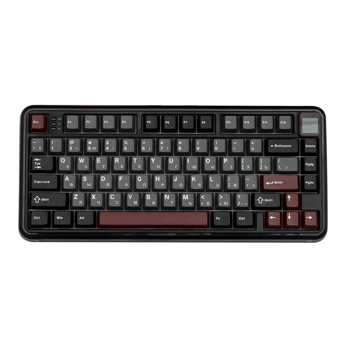 RU Layout MechLands Vibe 75 V2 Russian Version 75% Compact Layout Wired/BT/2.4GHz Wireless Mechanical Keyboard RGB Backlight TFT Screen