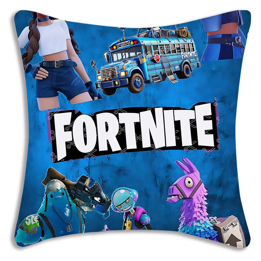 Anime game Fortnites Pillow Covers Cartoon Sofa Decorative Home Double-sided Printing Short Plush Cute Cushion Cover