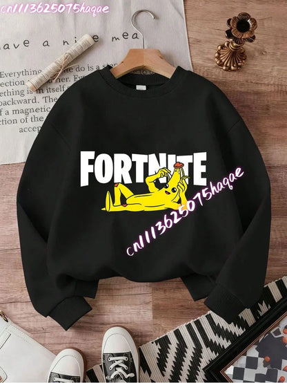 Nuove felpe Fortnite per bambini con cappuccio, stampa personaggi cartoon del gioco, top casual autunnali, abbigliamento invernale per bambini e neonati maschi