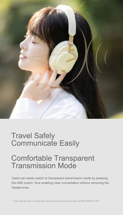 MOONDROP EDGE High-Fidelity Portable Wireless ANC Headphone Bluetooth 5.4 LDAC headset