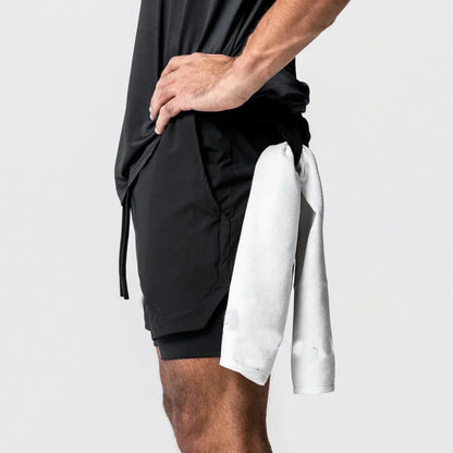 Dragon Ball Men's Shorts Double Layer 2-in-1 Shorts Vegeta Japan Anime Summer Autumn Quick-Drying Fake Two-piece Sports Shorts