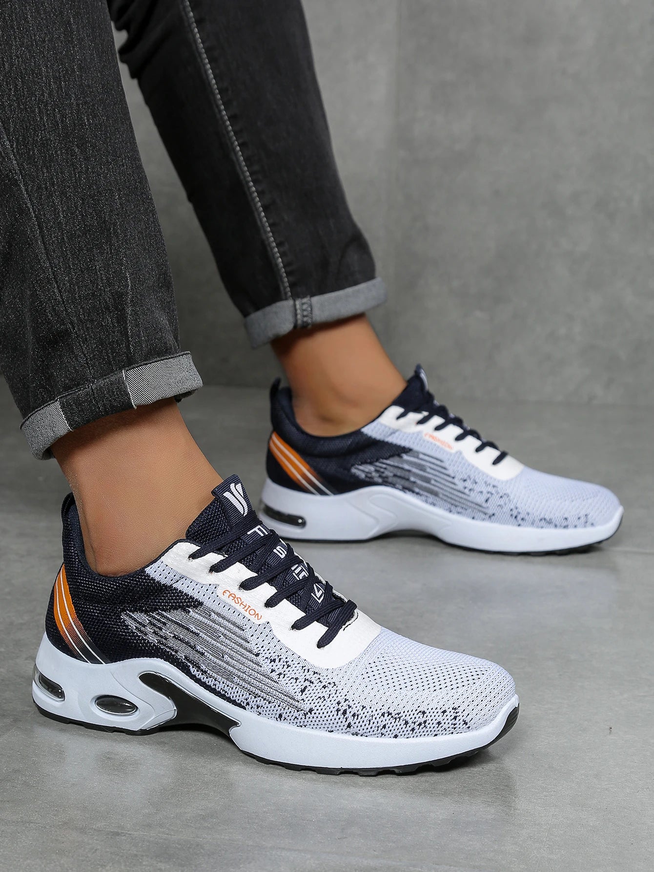 Zapatos para hombre, calzado casual para hombre, malla transpirable, amortiguación de aire, suela suave, zapatillas deportivas modernas con bloques de color