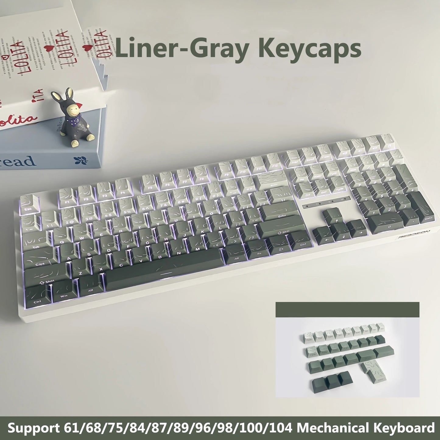 Topographic 4.0 Side Printed Keycaps ISO Enter Cherry Profile Double Shot PBT Keycaps For MX Switch Gamer Keyboard