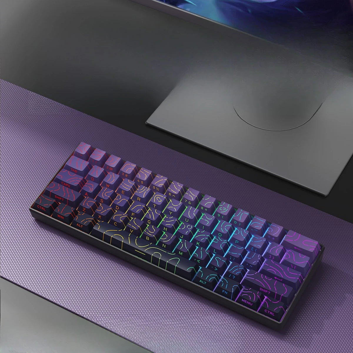 Wireless Gaming Mechanical Keyboard  Bluetooth 60 Percent RGB White Triple Mode Portable Keyboards  key board claviers teclado