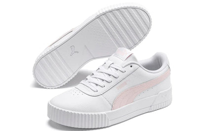 Baskets Puma Carina en cuir blanc rose 370325-10