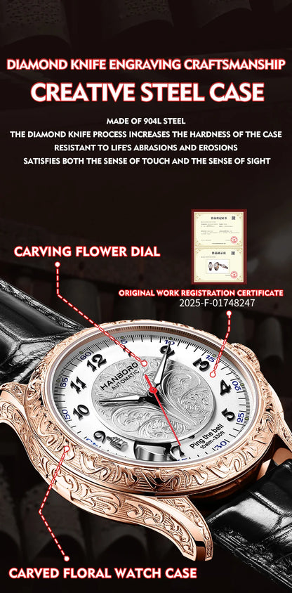 HANBORO hourly clock series men's fully automatic mechanical watch 5379