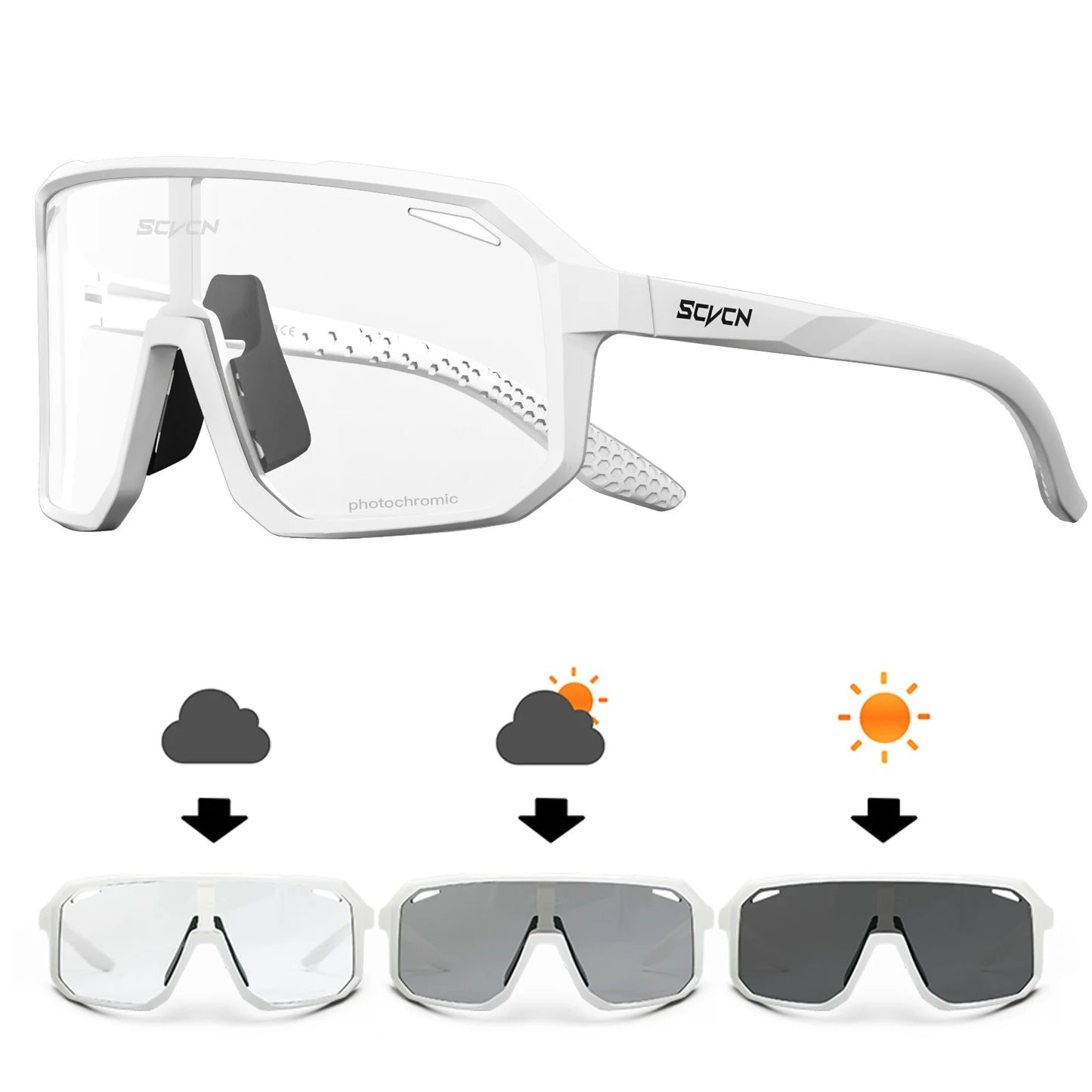 SCVCN New Outdoor Cycling Glasses Bike Sunglasses Men UV400 Eyewear Sports MTB Goggles Bicycle Women Riding Hiking Sunglasses