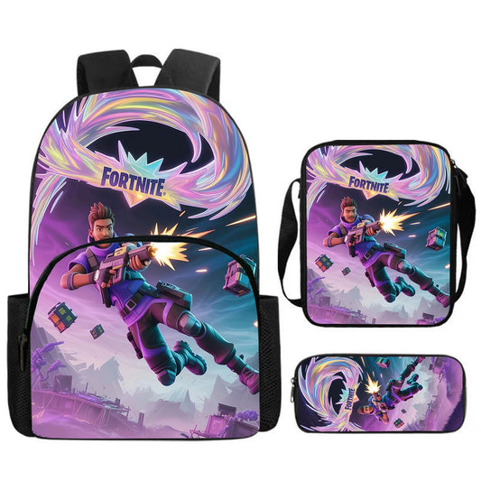 Fortnite 3Pcs Bag Set, Backpack with Front Pocket, Crossbody Bag and Pencil Case,  Boys girls The best gift for children