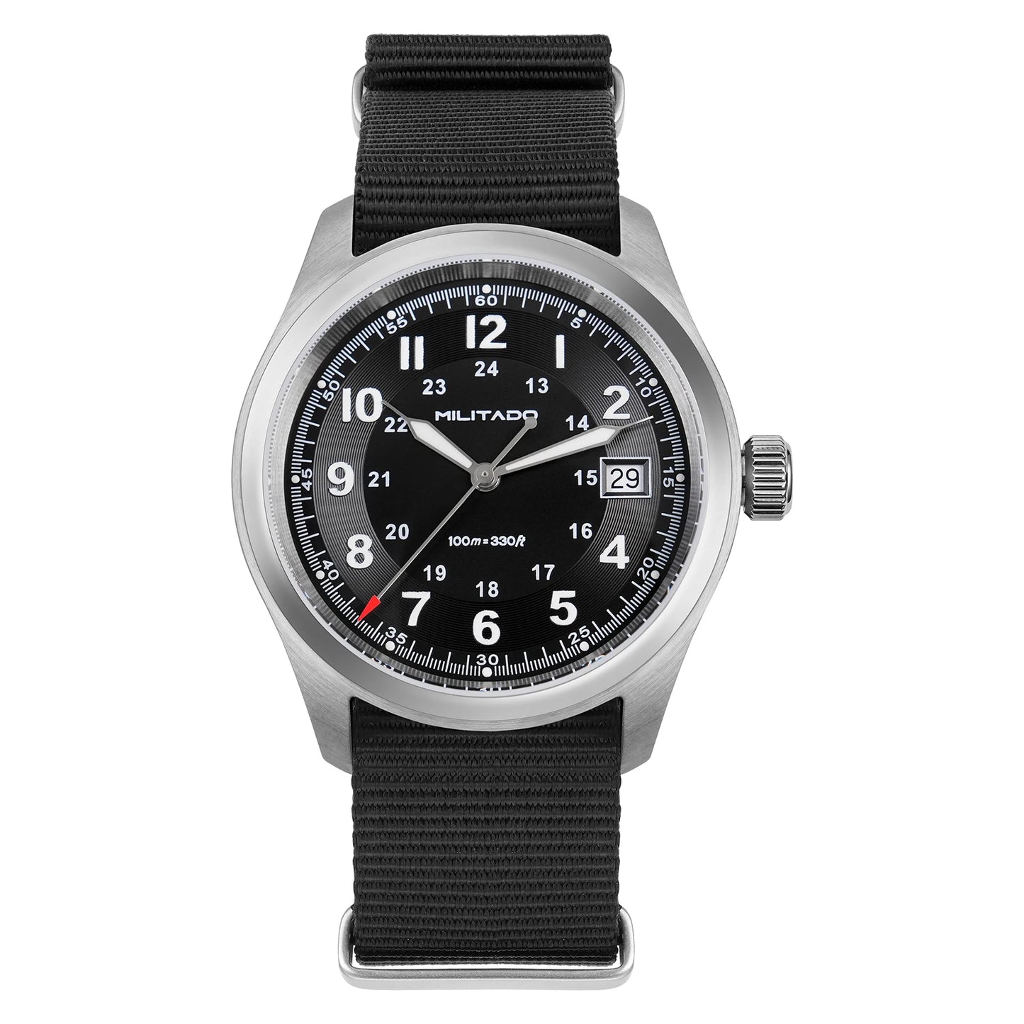 Militado ML08 Quartz Watch Ronda 515 Movement Domed Sapphire Wristwatch BGW9 Luminous 10Bar Waterproof 38mm Men Watches
