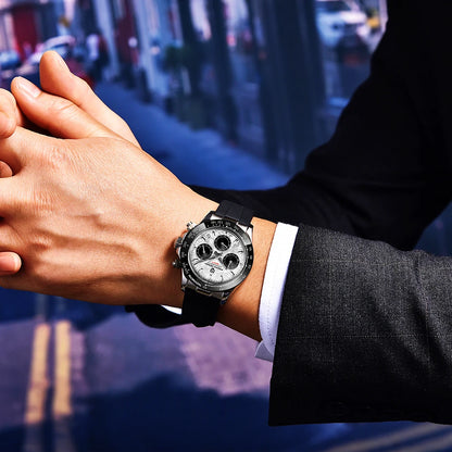 PAGANI DESIGN New Ceramic Bezel Men Quartz Wristwatches Luxurys Sapphire Glass Chronograph 100m Waterproof Stainless Watches Men