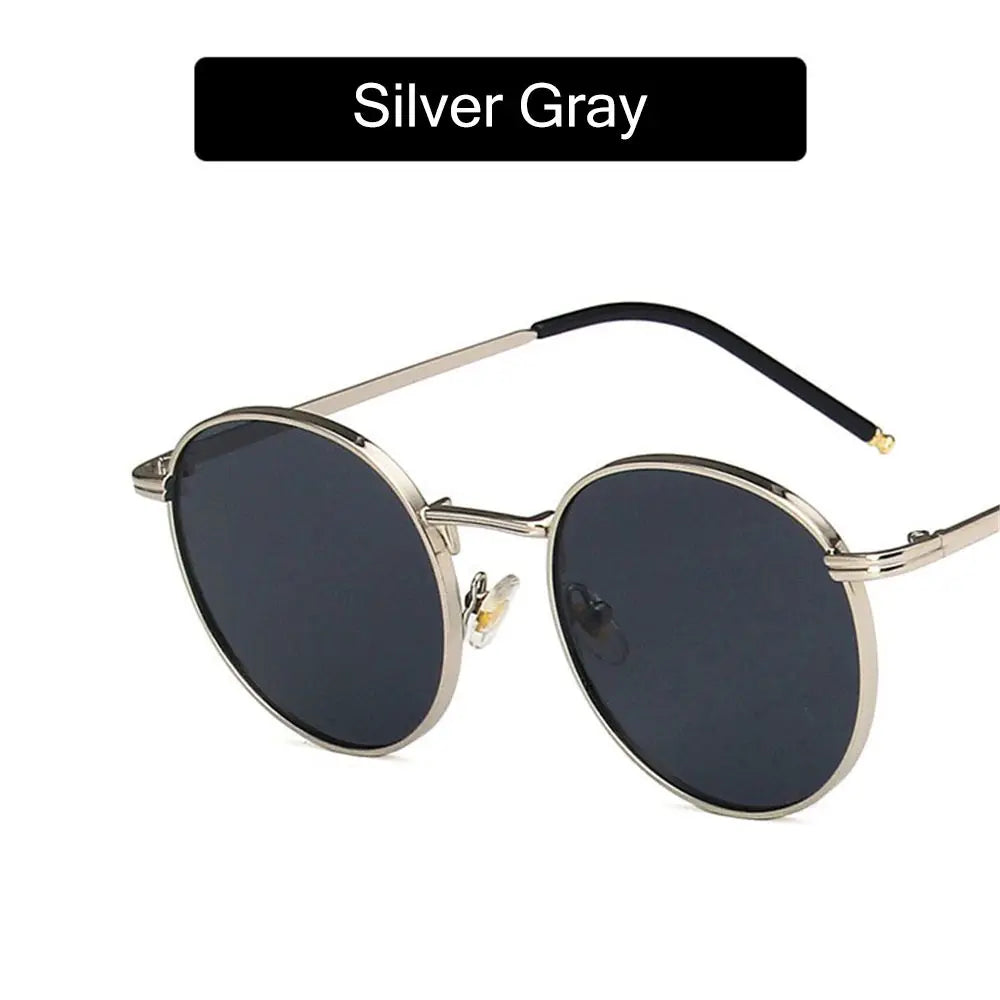 Fashion Women Men Sunglases Round Sun Glasses Women's Metal Frame Eyewear Men Fishing Glasses Hip Hop Metal Frame UV400 Shades