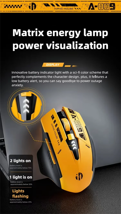 Inphic A9 V2 Wireless Gaming Mouse 12800DPI Rechargeable Ergonomic Bluetooth Compatible Silent Mouse For PC Laptop Computer
